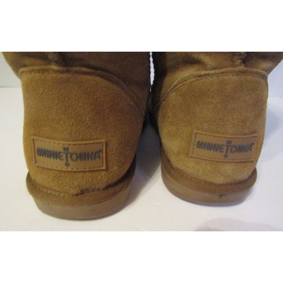 Minnetonka Olympia Brown Suede Sheepskin Boots Womens Size 10 - Picture 6 of 8